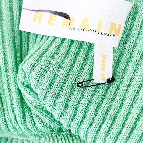 New REMAIN BIRGER CHRISTENSEN Rakella Rib-Knit Bodycon Dress Green size 4 - Picture 5 of 7